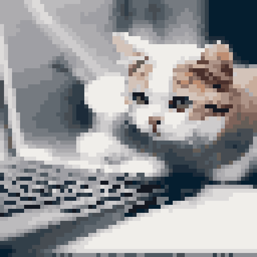 cat with computer keyboard